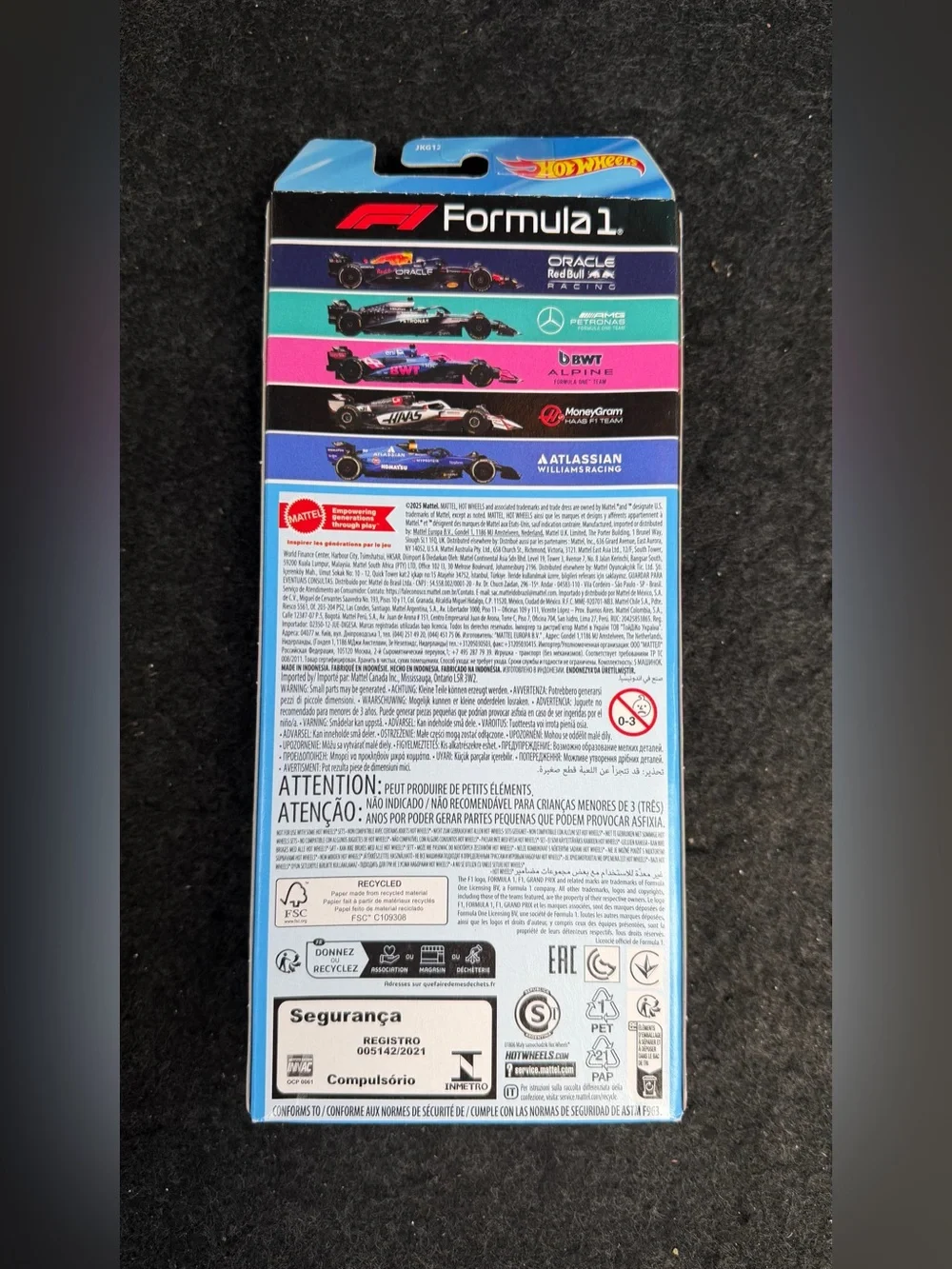 Hot Wheels Formula 1 Die-Cast Cars, Bundle of F12025 Teams 5 Packs